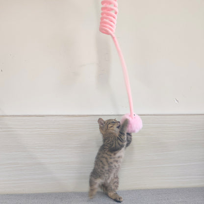 Cat Toy Self-Hi Sucker Spring Rabbit Hair Ball Interactive Play