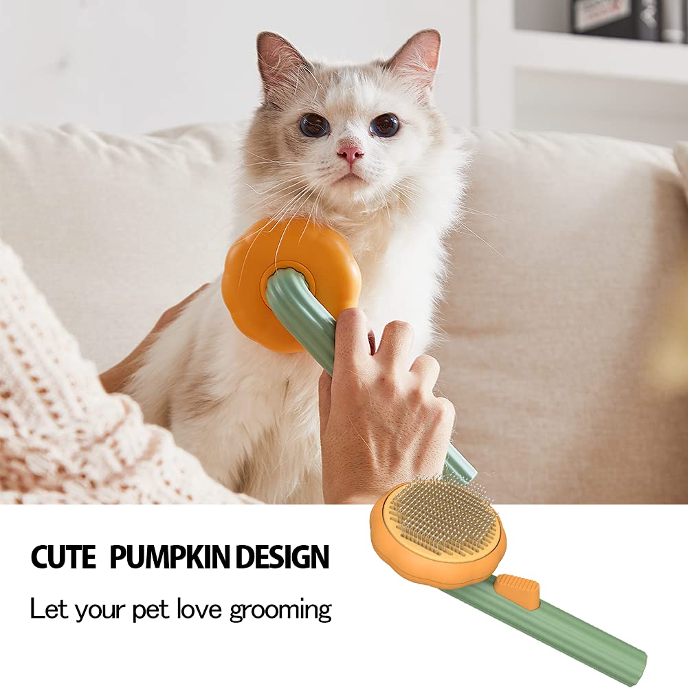Self-Cleaning Pet Slicker Brush for Dogs & Cats – DeShedding Tool
