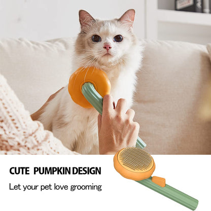 Self-Cleaning Pet Slicker Brush for Dogs & Cats – DeShedding Tool