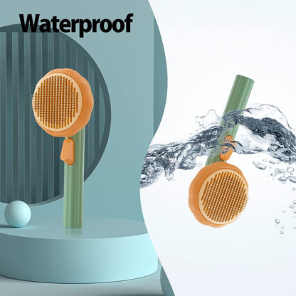 Self-Cleaning Pet Slicker Brush for Dogs & Cats – DeShedding Tool