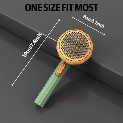 Self-Cleaning Pet Slicker Brush for Dogs & Cats – DeShedding Tool