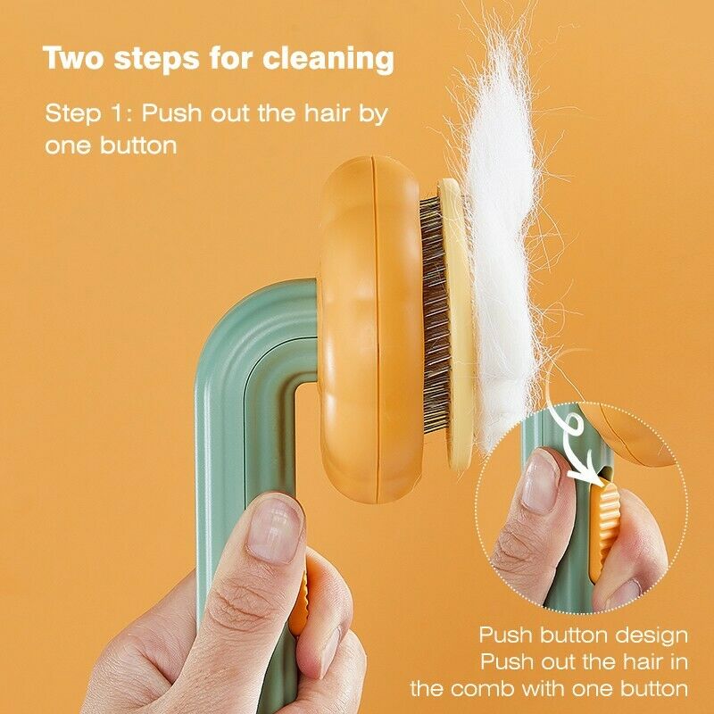 Self-Cleaning Pet Slicker Brush for Dogs & Cats – DeShedding Tool