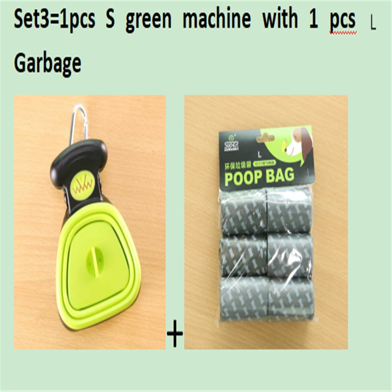 Dog Pet Travel Foldable Pooper Scooper With 1 Roll Decomposable bag