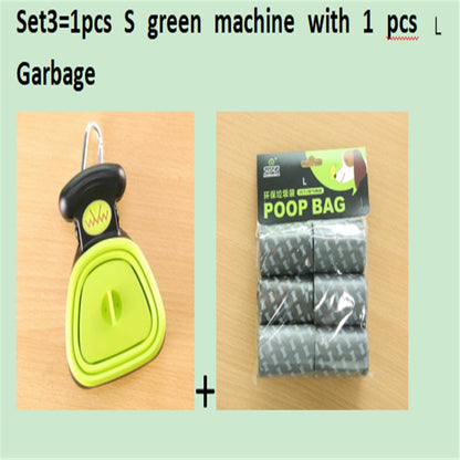 Dog Pet Travel Foldable Pooper Scooper With 1 Roll Decomposable bag