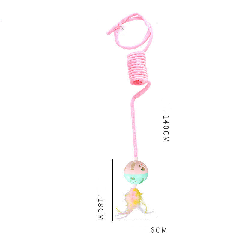 Cat Toy Self-Hi Sucker Spring Rabbit Hair Ball Interactive Play