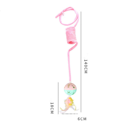 Cat Toy Self-Hi Sucker Spring Rabbit Hair Ball Interactive Play