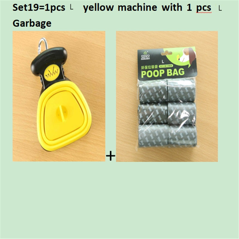 Dog Pet Travel Foldable Pooper Scooper With 1 Roll Decomposable bag