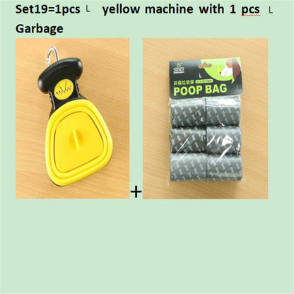 Dog Pet Travel Foldable Pooper Scooper With 1 Roll Decomposable bag