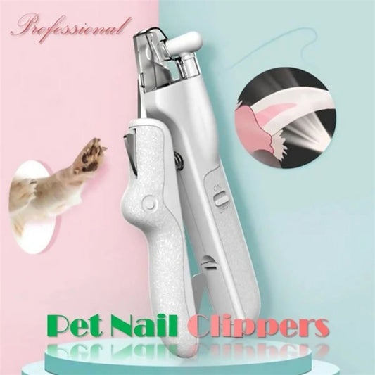 Pet Nail Clippers With LED Light Dogs Cat Nail Scissors