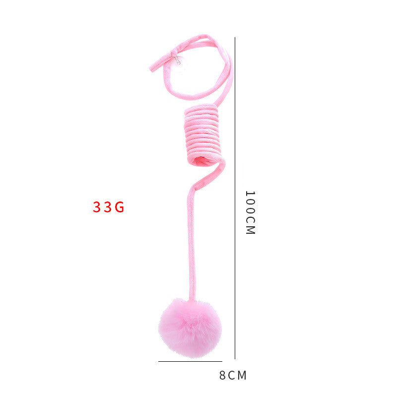 Cat Toy Self-Hi Sucker Spring Rabbit Hair Ball Interactive Play