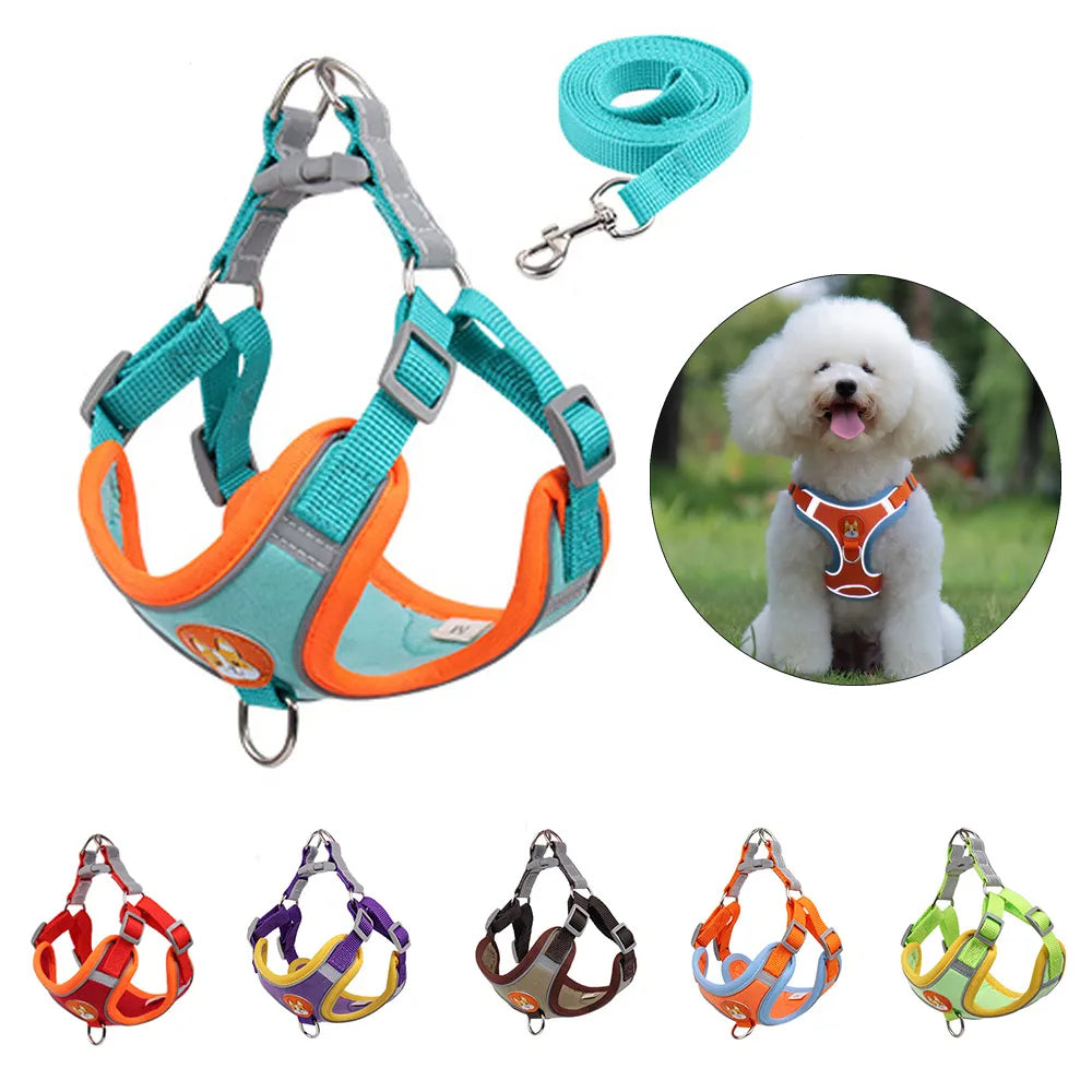 No Pull Adjustable Dog Leash And Harness Set