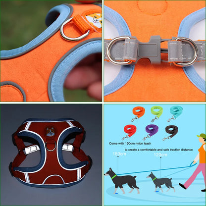 No Pull Adjustable Dog Leash And Harness Set