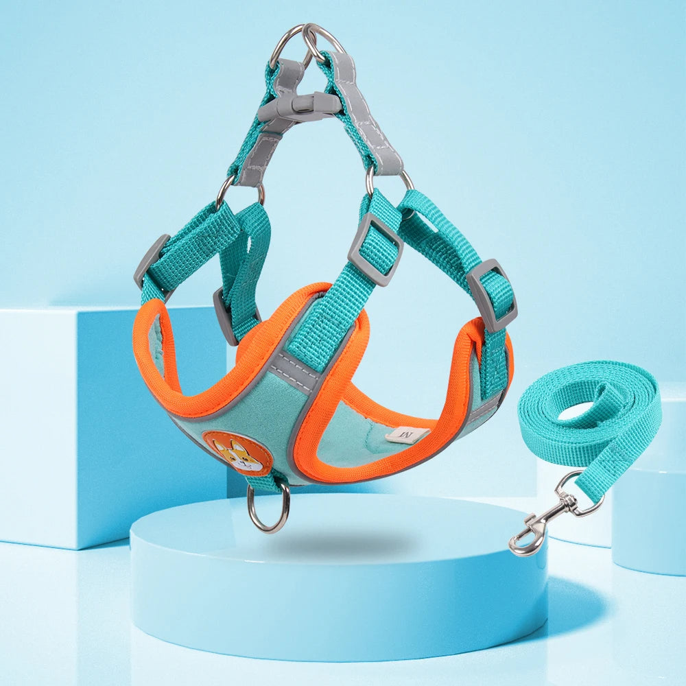 No Pull Adjustable Dog Leash And Harness Set