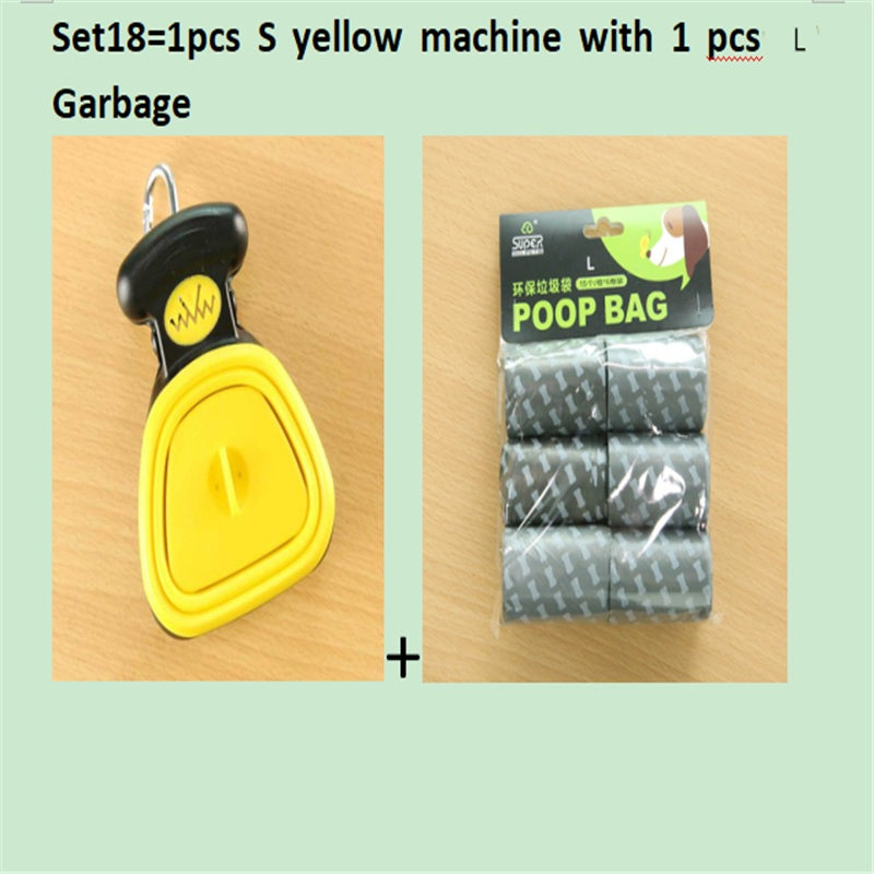 Dog Pet Travel Foldable Pooper Scooper With 1 Roll Decomposable bag