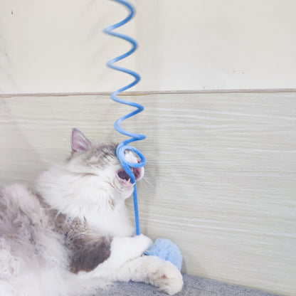 Cat Toy Self-Hi Sucker Spring Rabbit Hair Ball Interactive Play