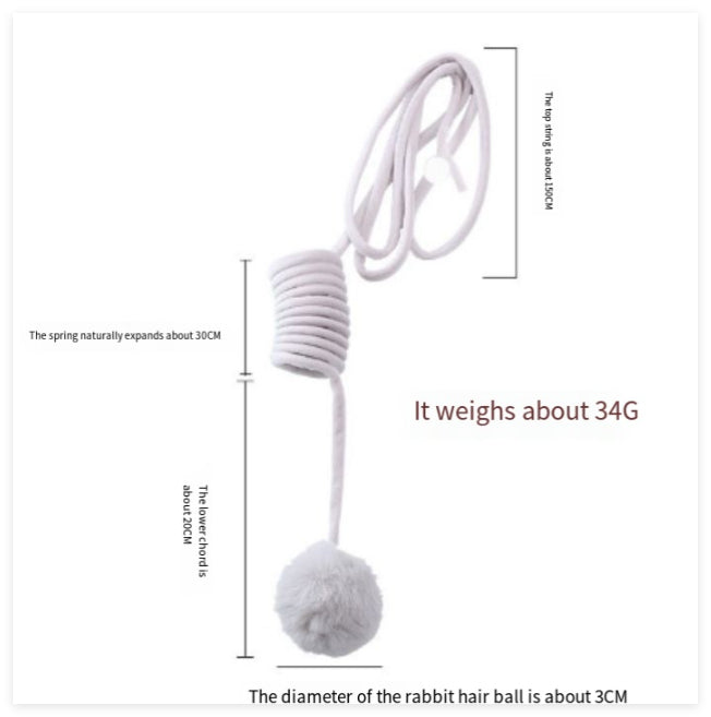 Cat Toy Self-Hi Sucker Spring Rabbit Hair Ball Interactive Play