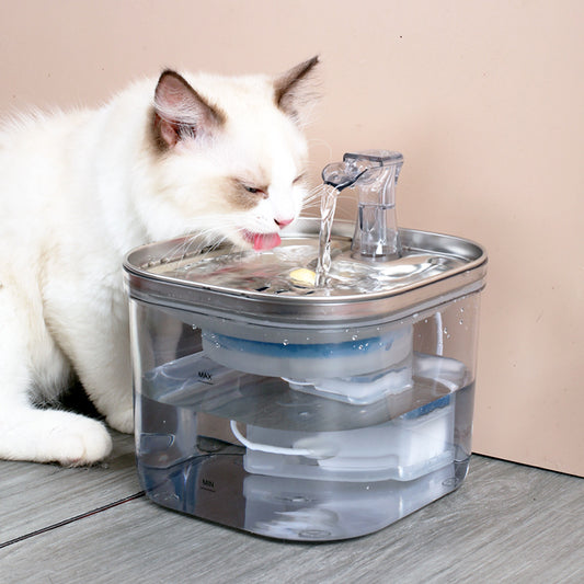 Pet Cat Dog Stainless Steel Automatic Circulation Water
