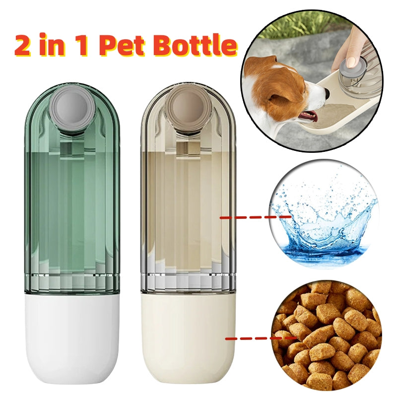 2-in-1 Portable Dog Water Bottle & Feeder