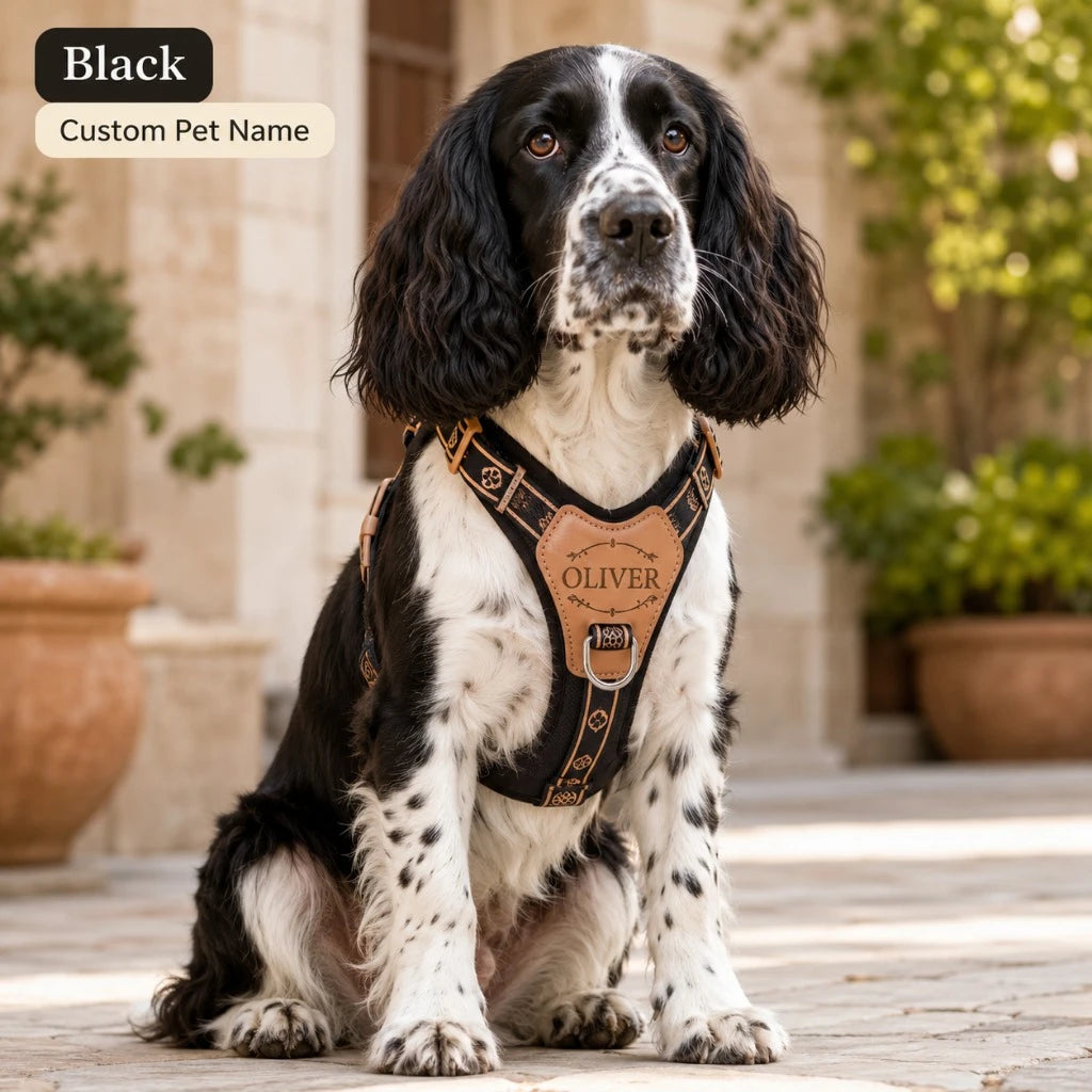 Personalized dog walking harness designed for comfort and everyday use