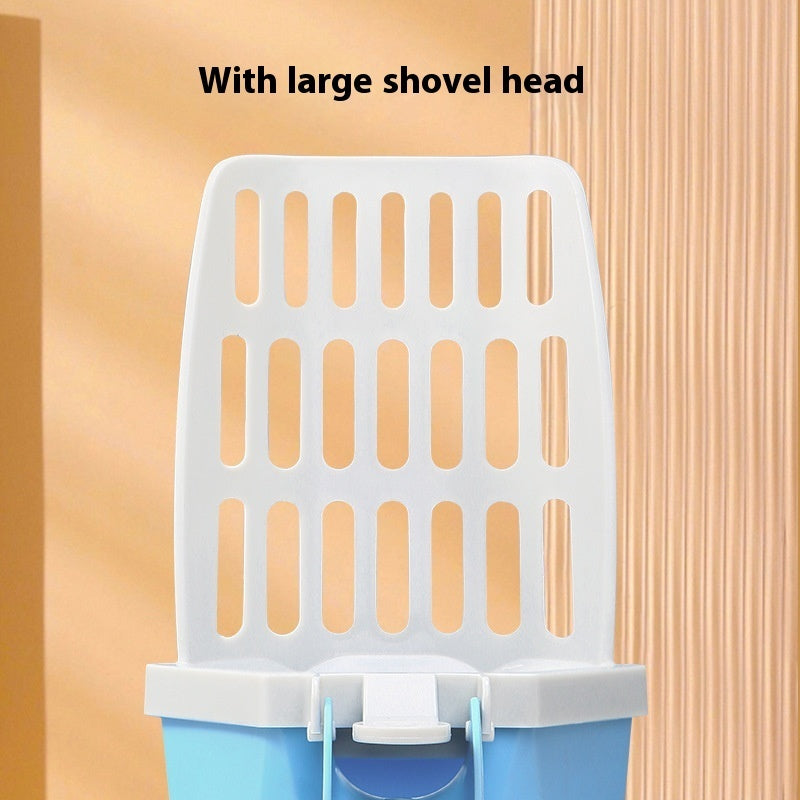 Cat waste scoop with comfortable grip and built in storage container