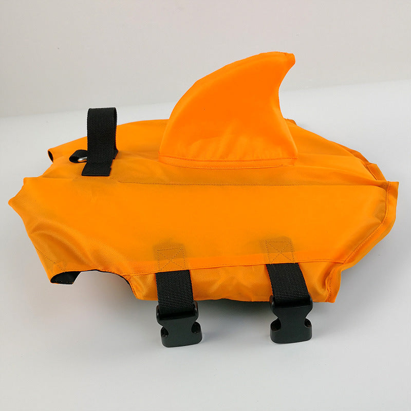Shark fin pet life jacket with lightweight design and secure straps