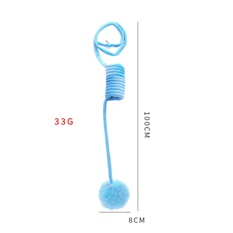 Cat Toy Self-Hi Sucker Spring Rabbit Hair Ball Interactive Play