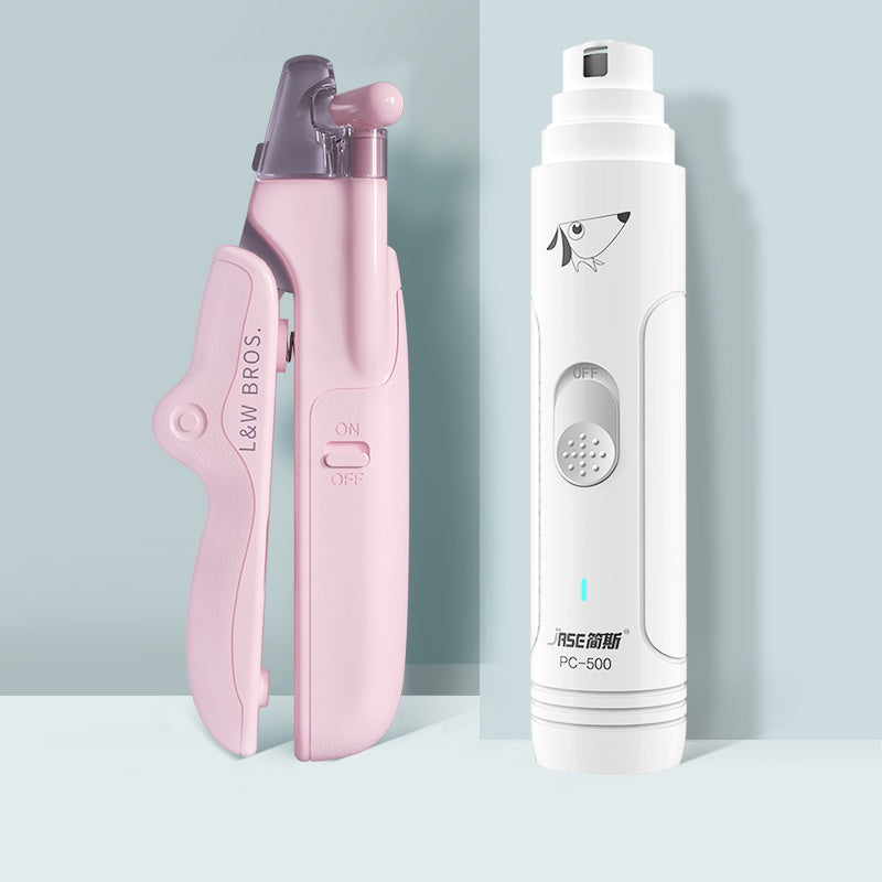Pet Nail Clippers With LED Light Dogs Cat Nail Scissors
