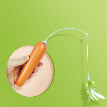 Best cat toy for indoor cats featuring a spinning turntable, feather teaser, and rolling ball for endless fun