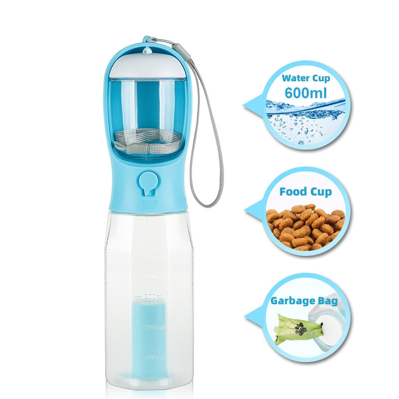 3-in-1 Portable Pet Water Bottle & Feeder