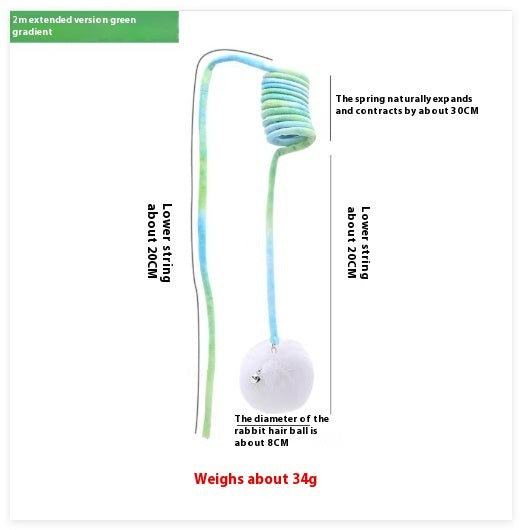 Cat Toy Self-Hi Sucker Spring Rabbit Hair Ball Interactive Play