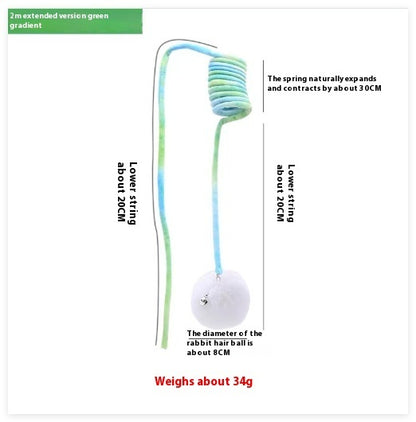 Cat Toy Self-Hi Sucker Spring Rabbit Hair Ball Interactive Play