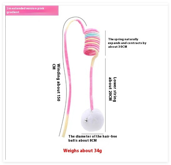Cat Toy Self-Hi Sucker Spring Rabbit Hair Ball Interactive Play