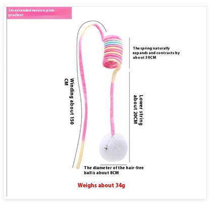 Cat Toy Self-Hi Sucker Spring Rabbit Hair Ball Interactive Play