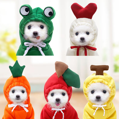 Colorful fruit dog hoodies designed for small dogs and puppies