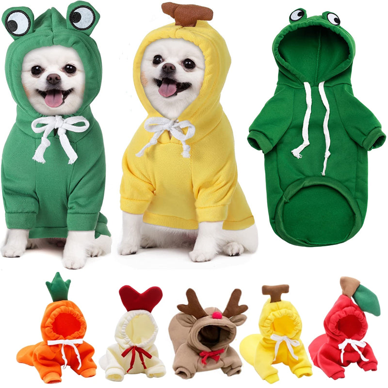 Cute fruit dog hoodies for small dogs in different designs